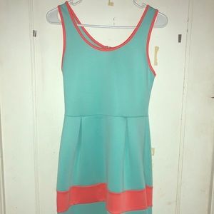 Stylebook teal and orange spring dress